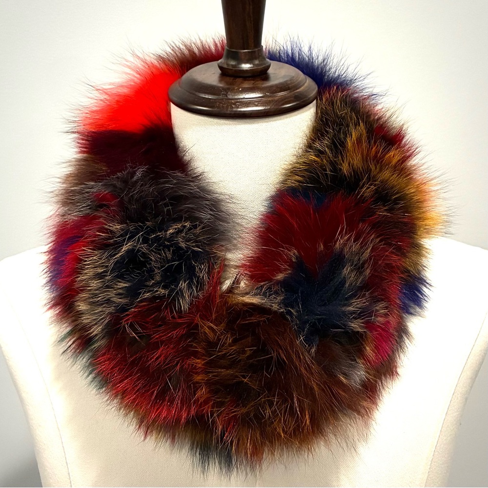 Surell Vibrant Design Faux Fur Infinity Scarf